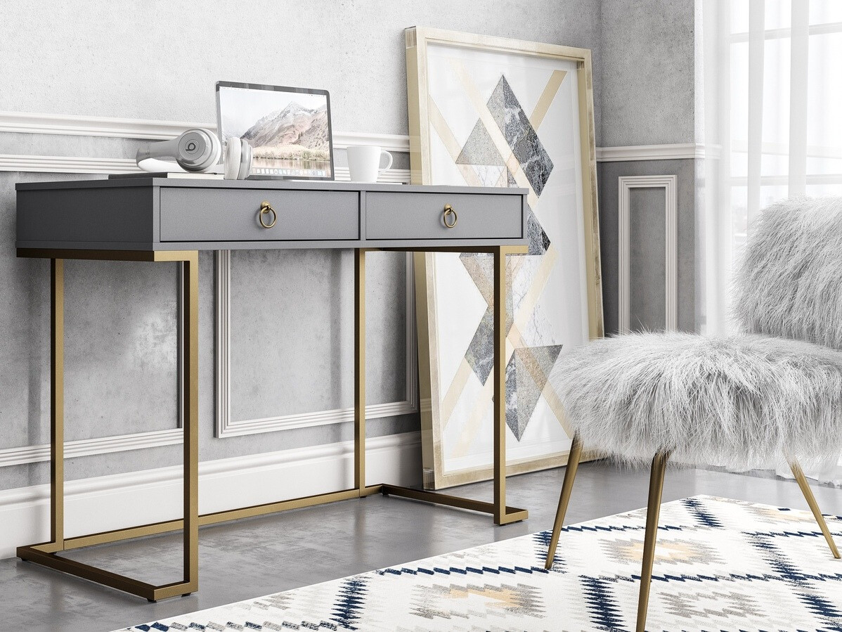 Bürotisch CosmoLiving by Cosmopolitan Fersale 100 (Graphit + Gold)