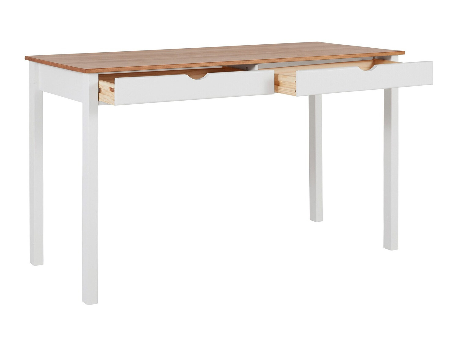 Bürotisch Denton 134 (Weiss + Helles Holz)