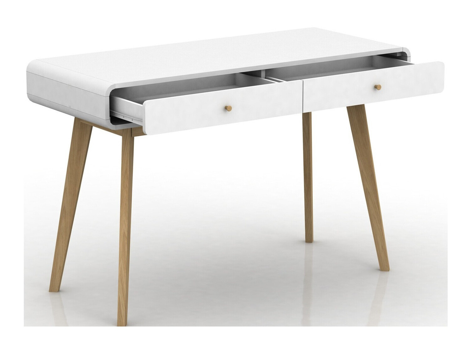 Bürotisch Elbtena 108 (Weiss + Eiche)