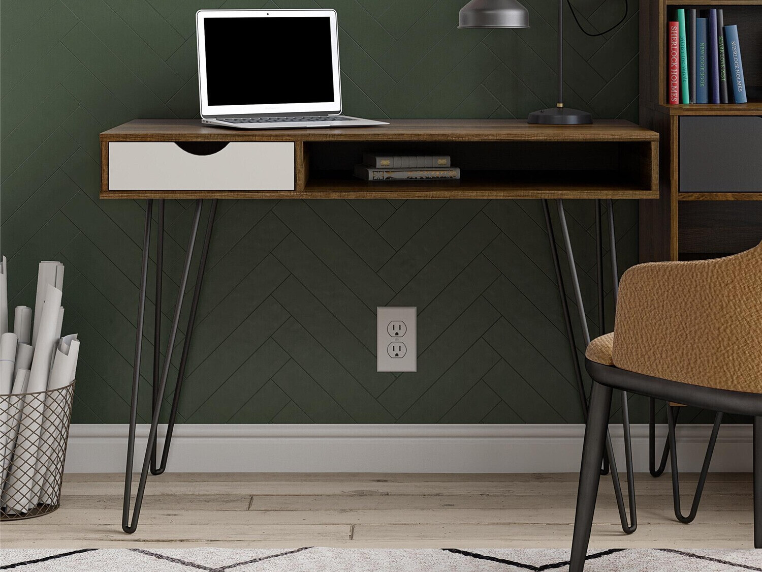 Bürotisch Novogratz 148 (Eiche + Grau)