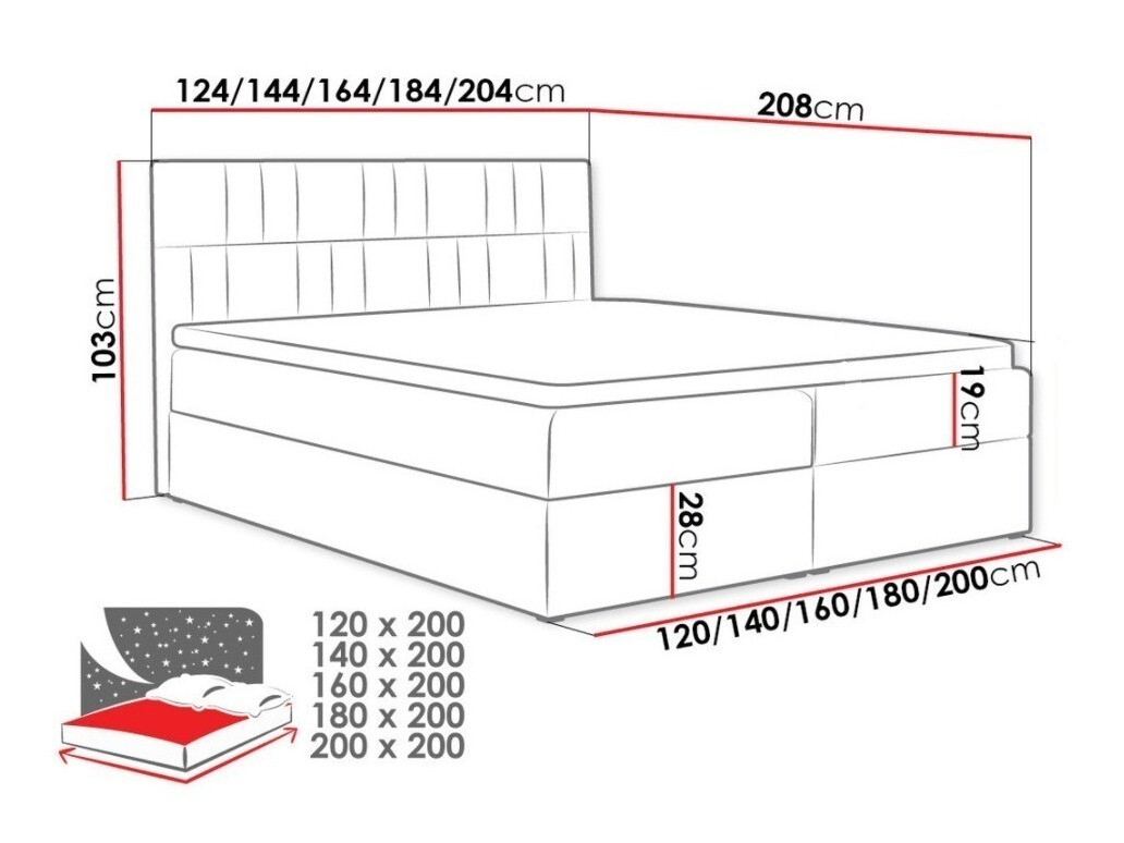 Boxspringbett Baltimore 146 (Paros 2)
