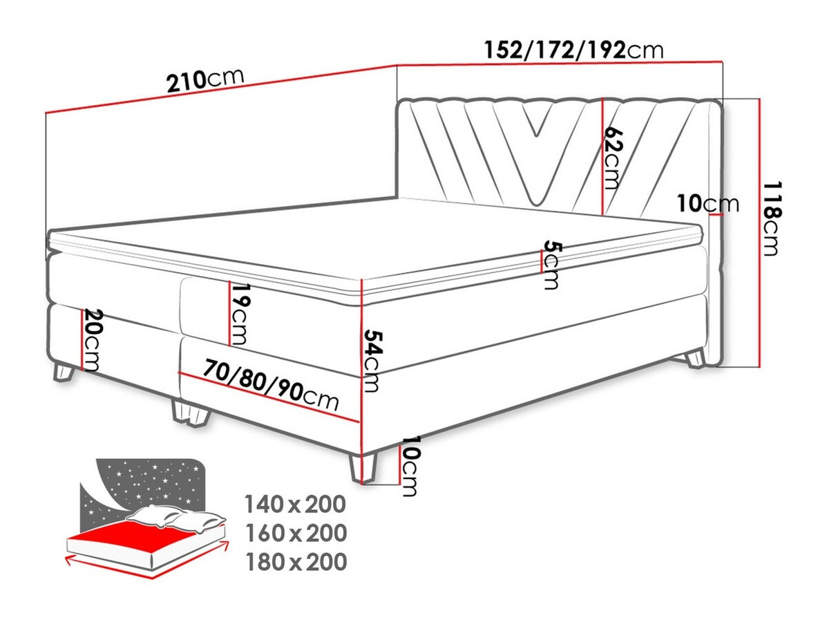 Boxspringbett ComfiDream Solra (Fresh 11)