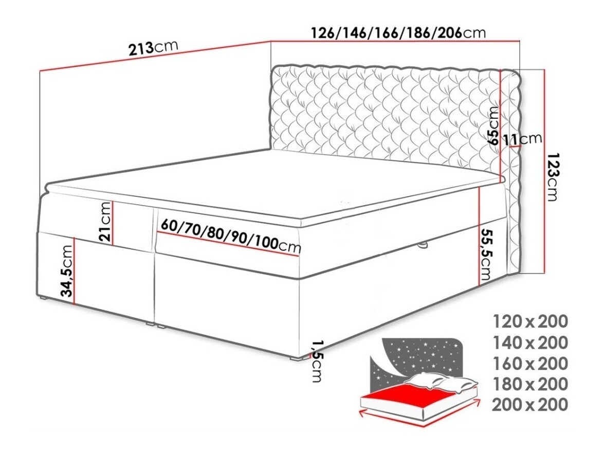 Boxspringbett Lac (Magic Velvet 2225)