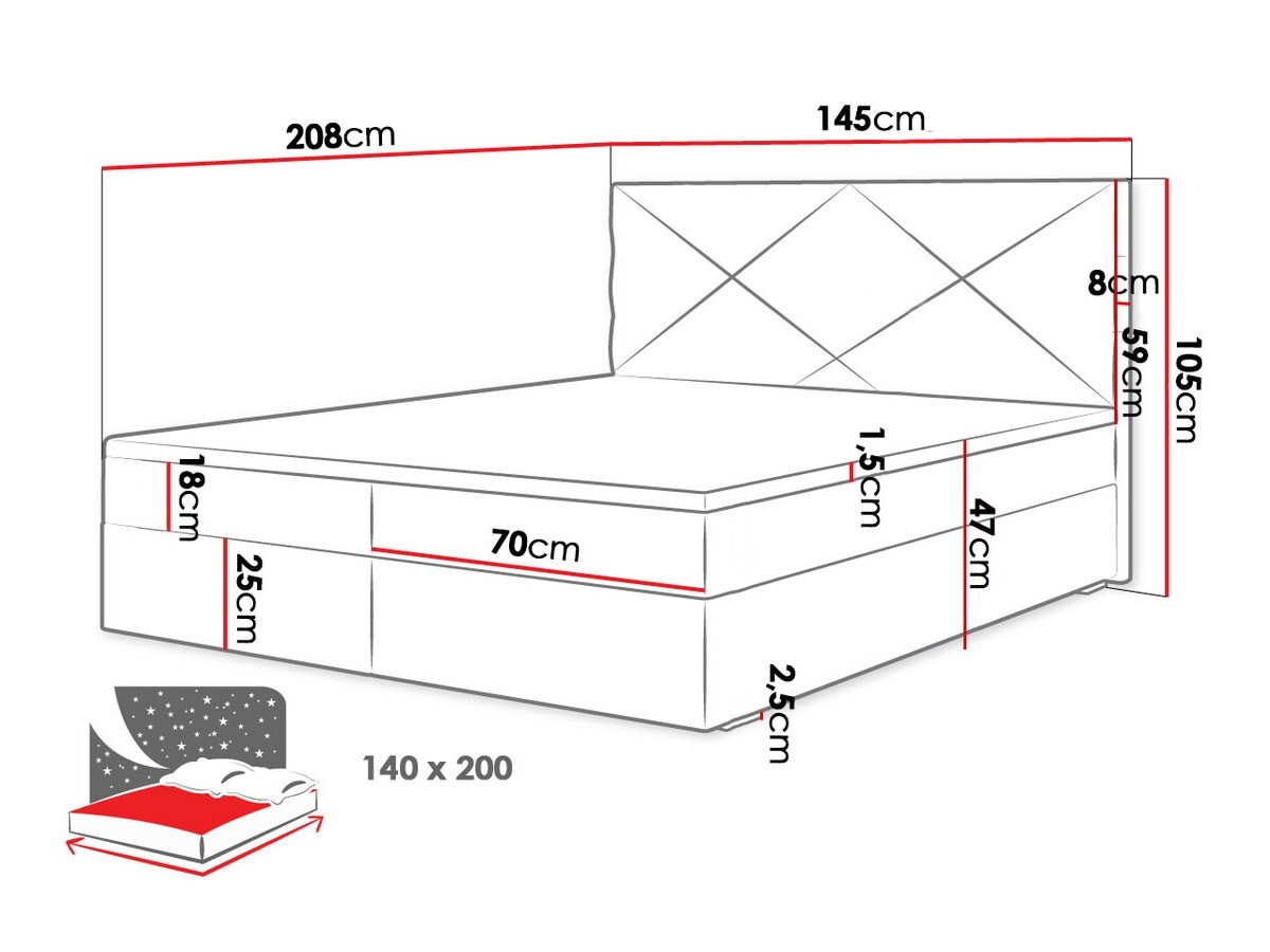 Boxspringbett Memphis 117 (Rico 19)
