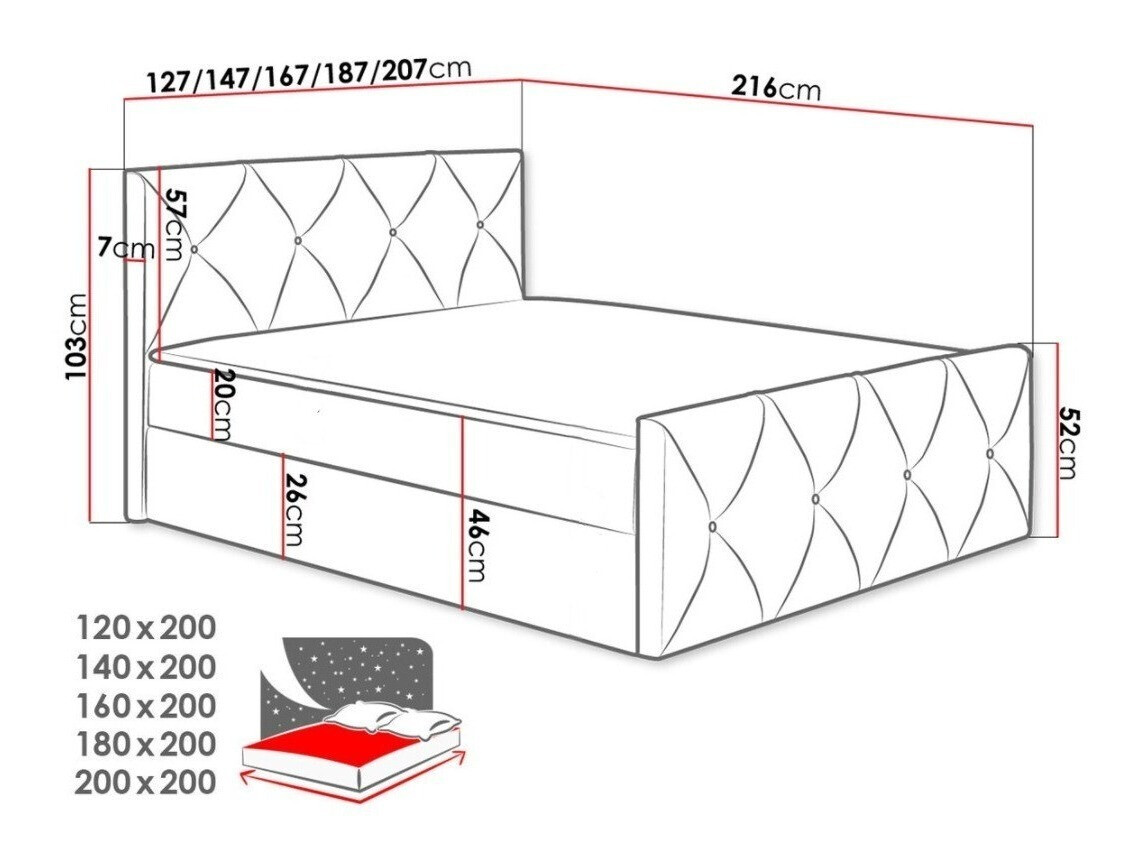 Boxspringbett Baltimore 150 (Zetta 291)