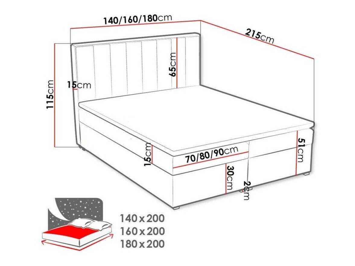 Boxspringbett Pomona 116 (Magic samt 2217)