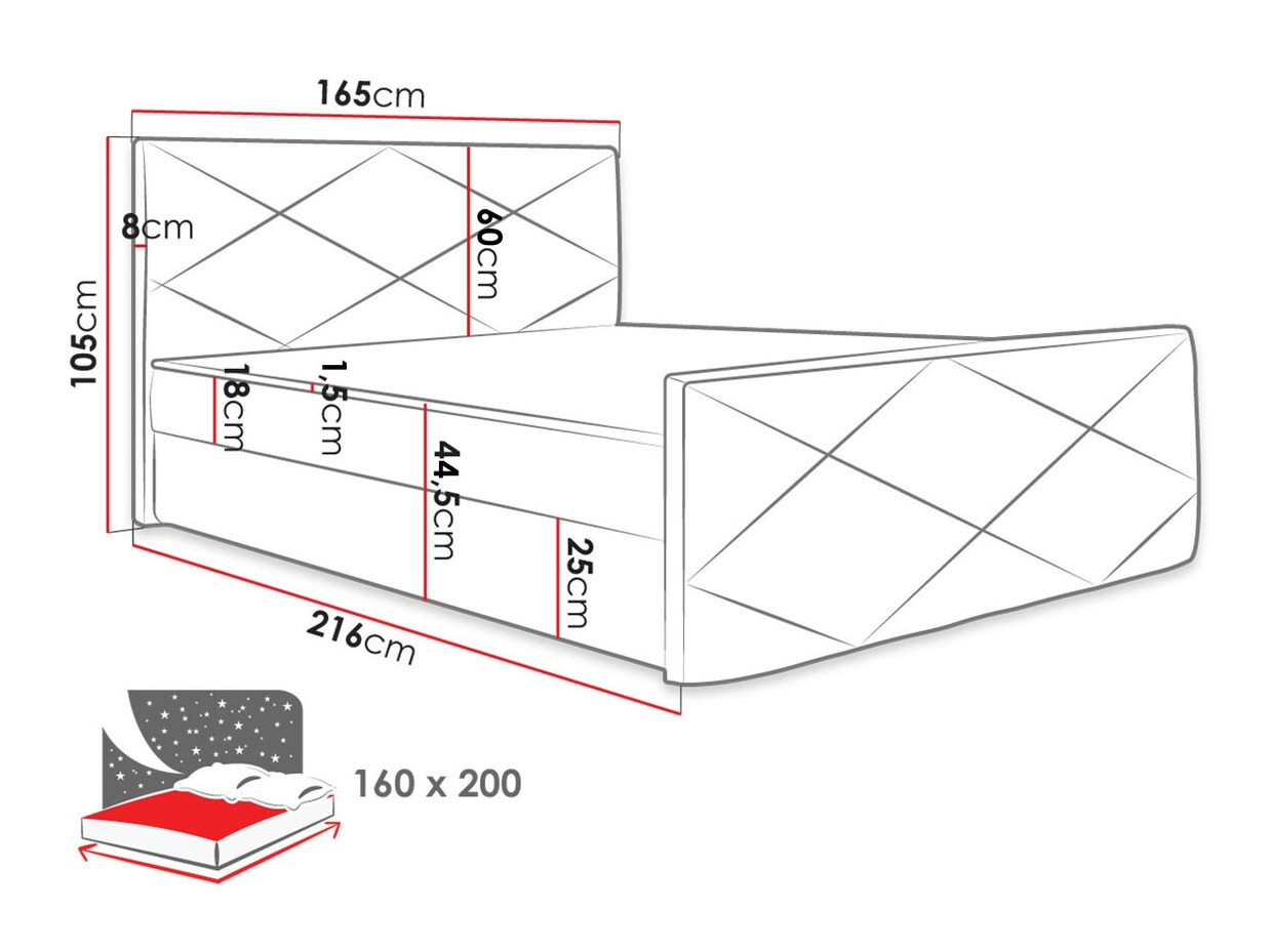 Boxspringbett Memphis 120 (Rico 01)