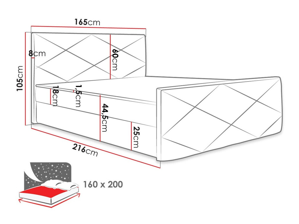 Boxspringbett Memphis 120 (Rico 23)
