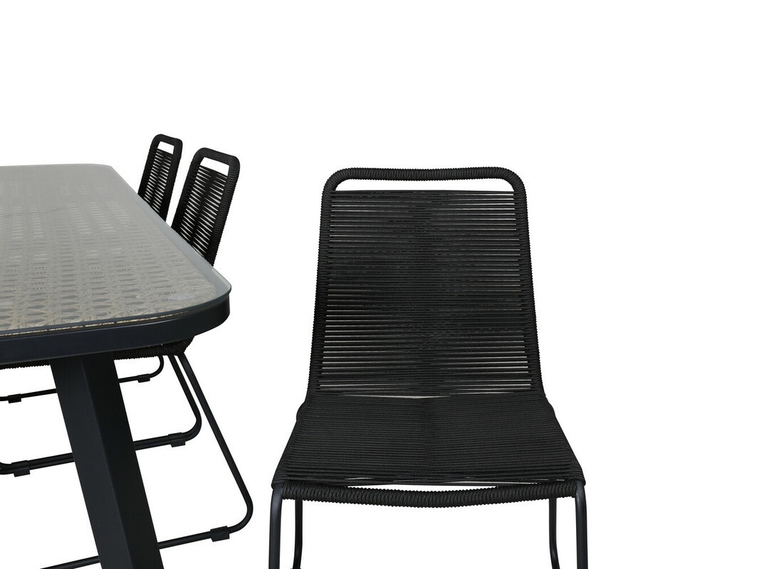 Tisch und Stühle Dallas 2477 (Schwarz)
