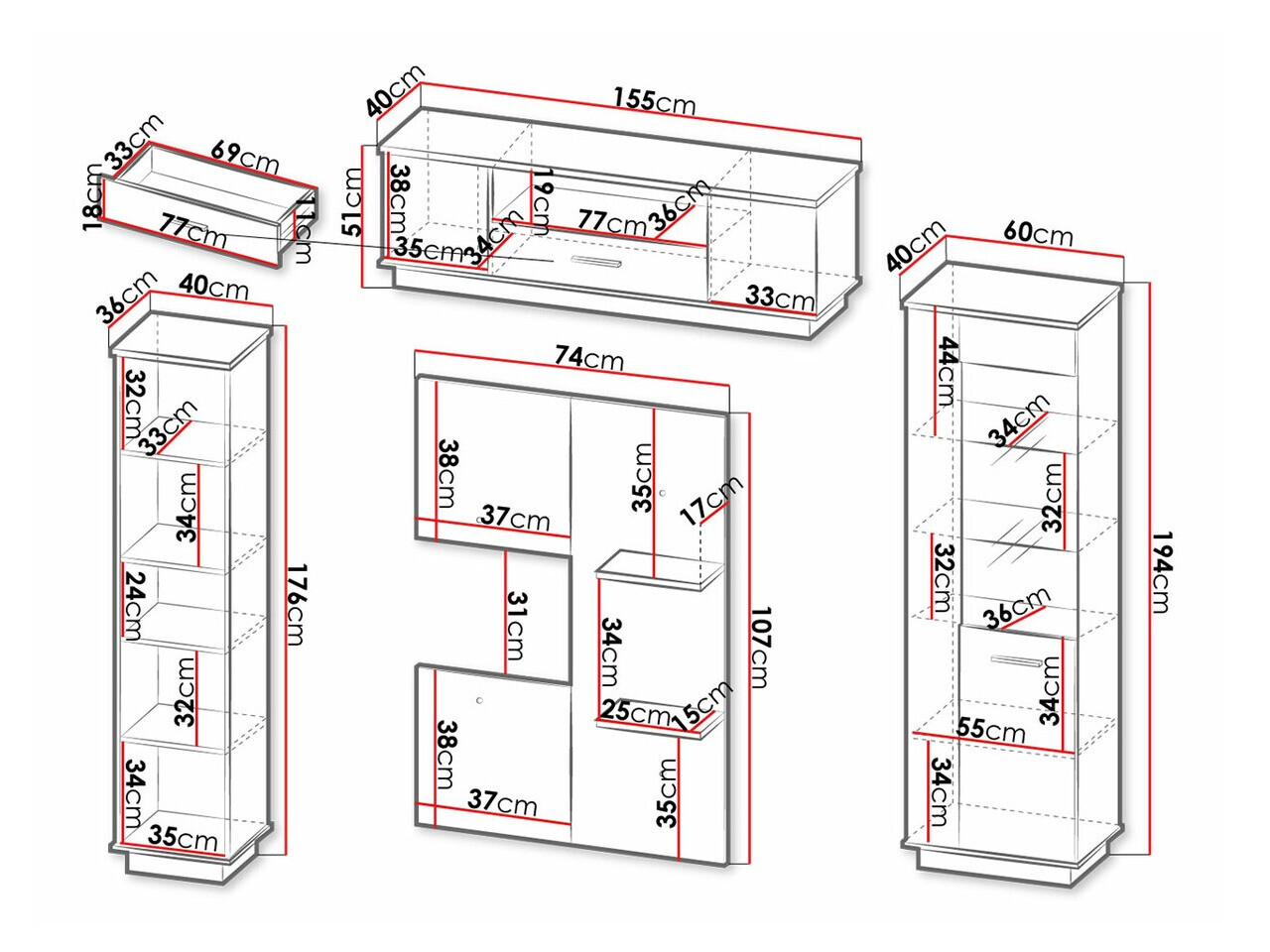 Wohnzimmer-Sets Tenodeu 115