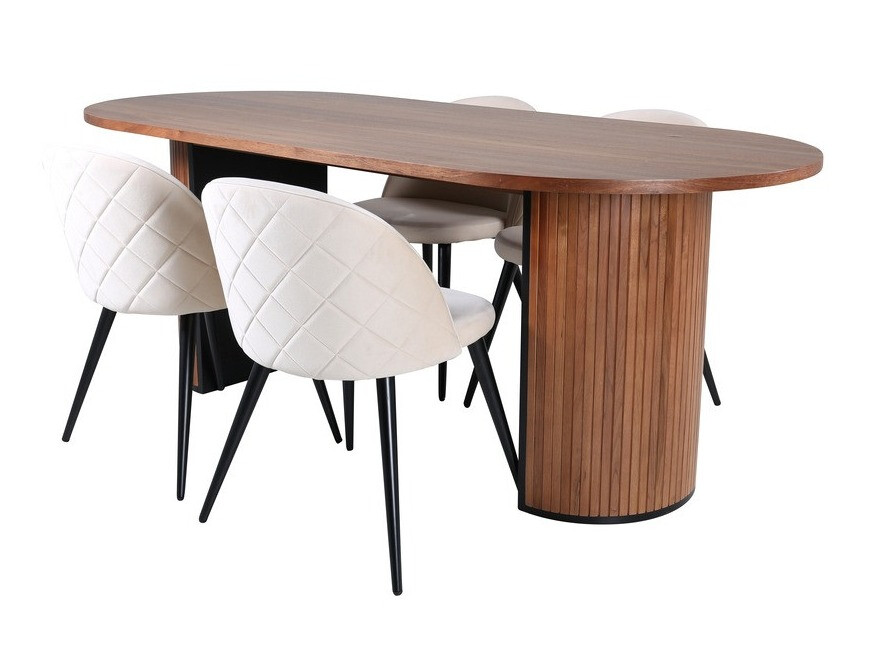 Essgruppe Dallas 2764 (Cremefarben + Schwarz)