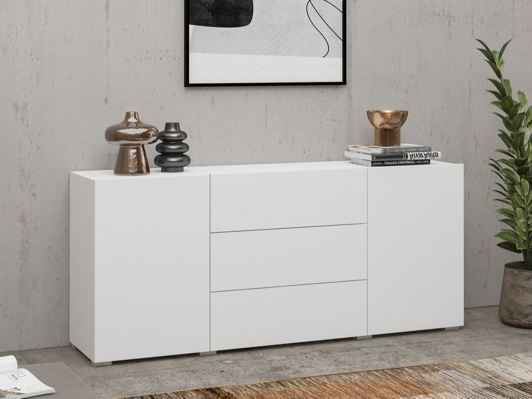 Kommode Revmiru 103 (Weiss + Wotan Eiche)