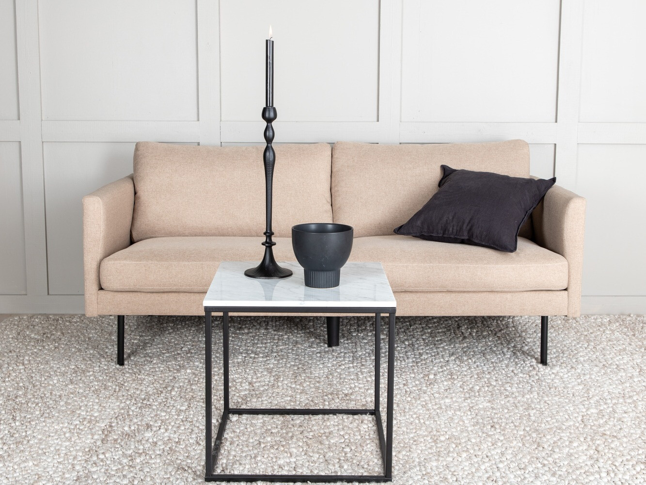 Sofa Fercame 100 (Hellbraun + Schwarz)