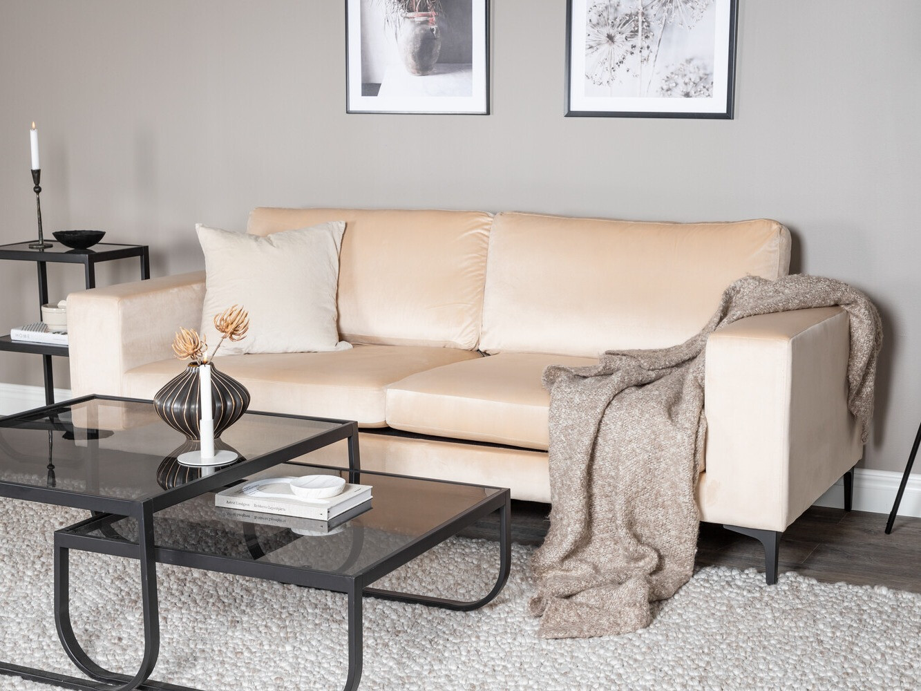 Sofa Dallas 2910 (Beige + Schwarz)