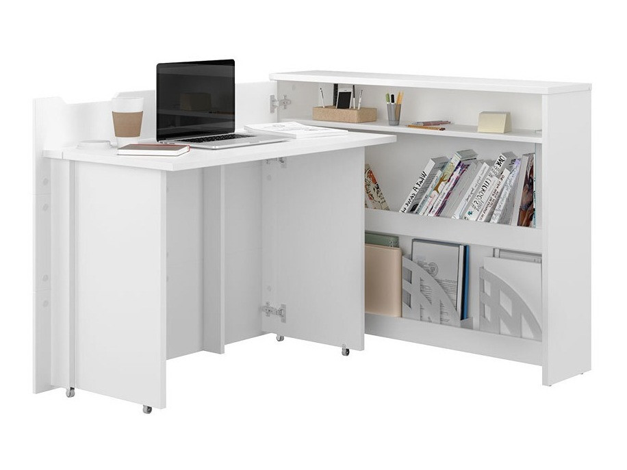 Eckschreibtisch Concept Pro Lenart (Weiss + Weiss glänzend)