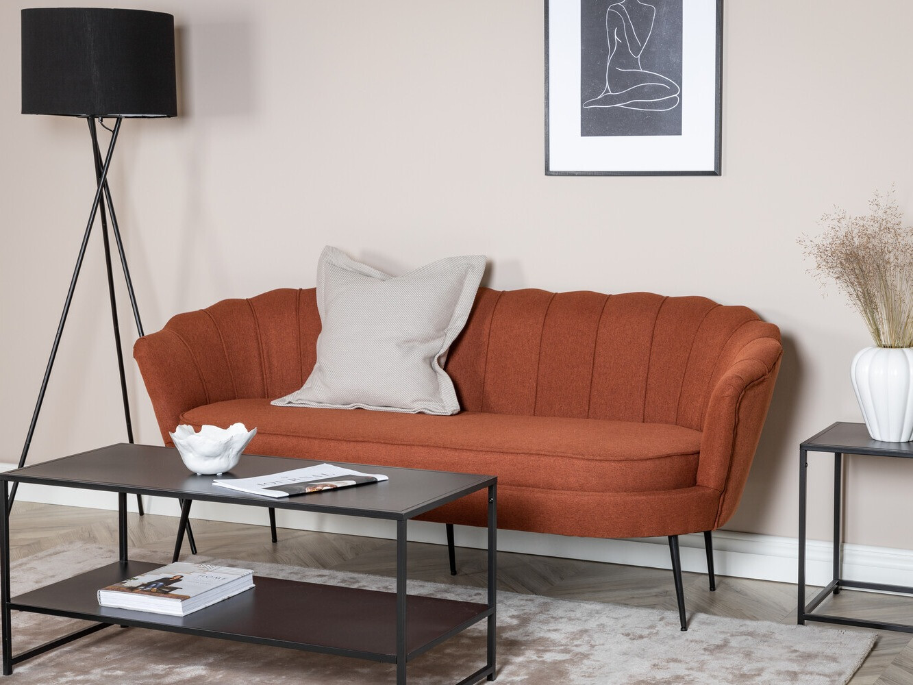 Sofa Dallas 2917 (Dunkelbraun + Schwarz)
