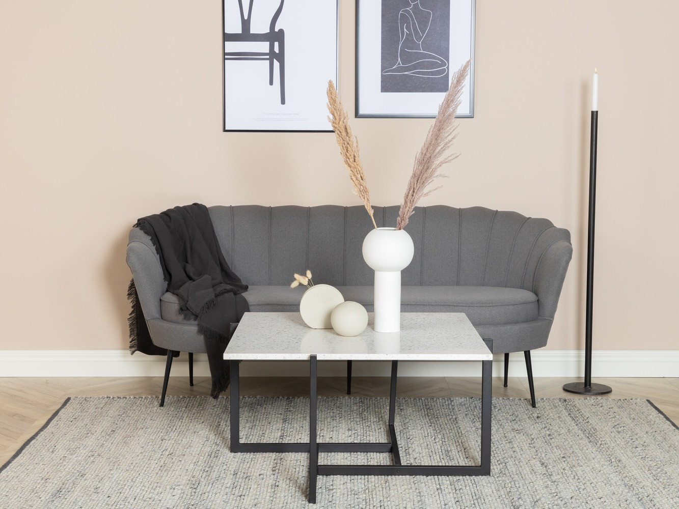 Sofa Dallas 2917 (Grau + Schwarz)