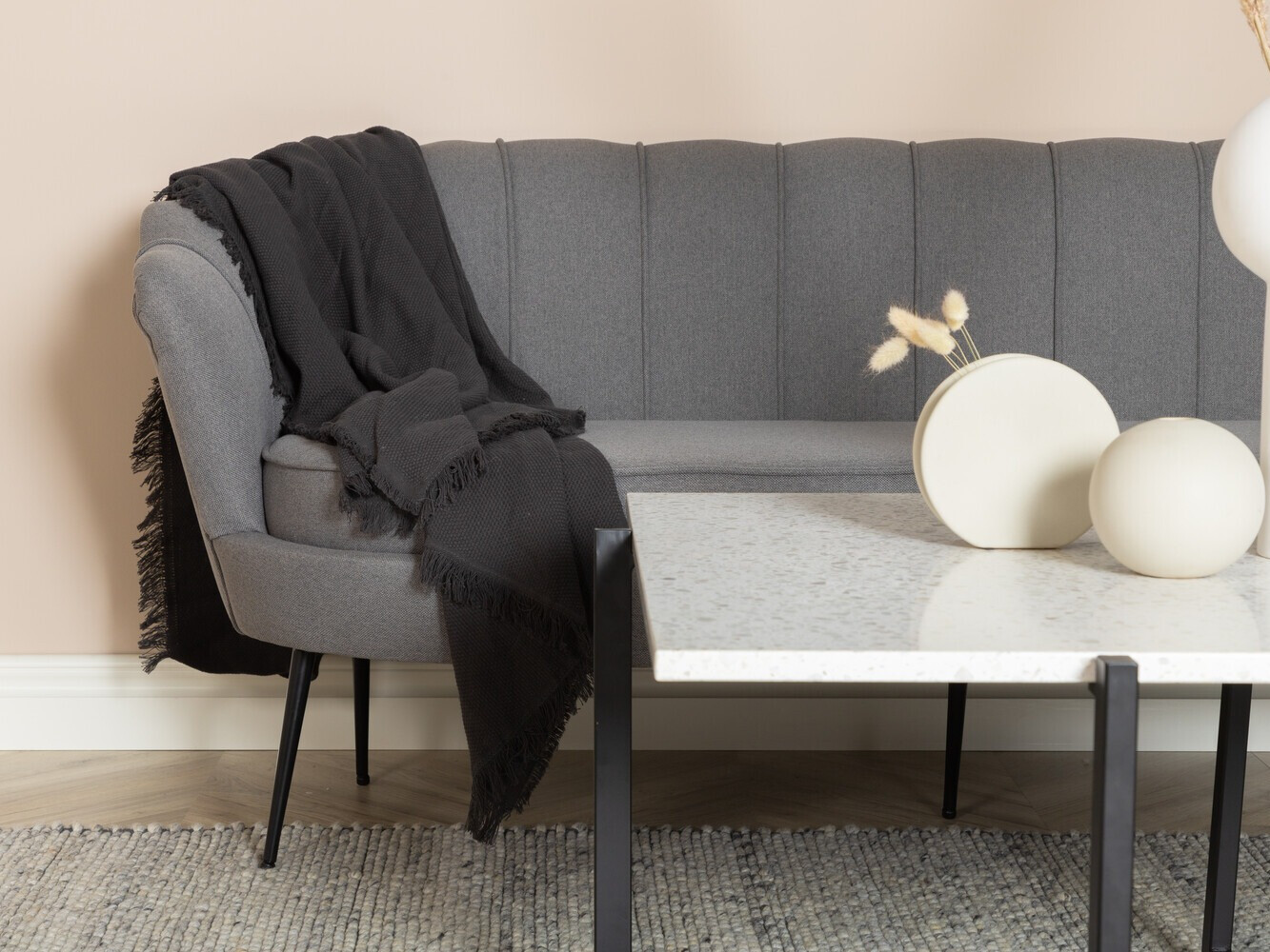 Sofa Dallas 2917 (Grau + Schwarz)