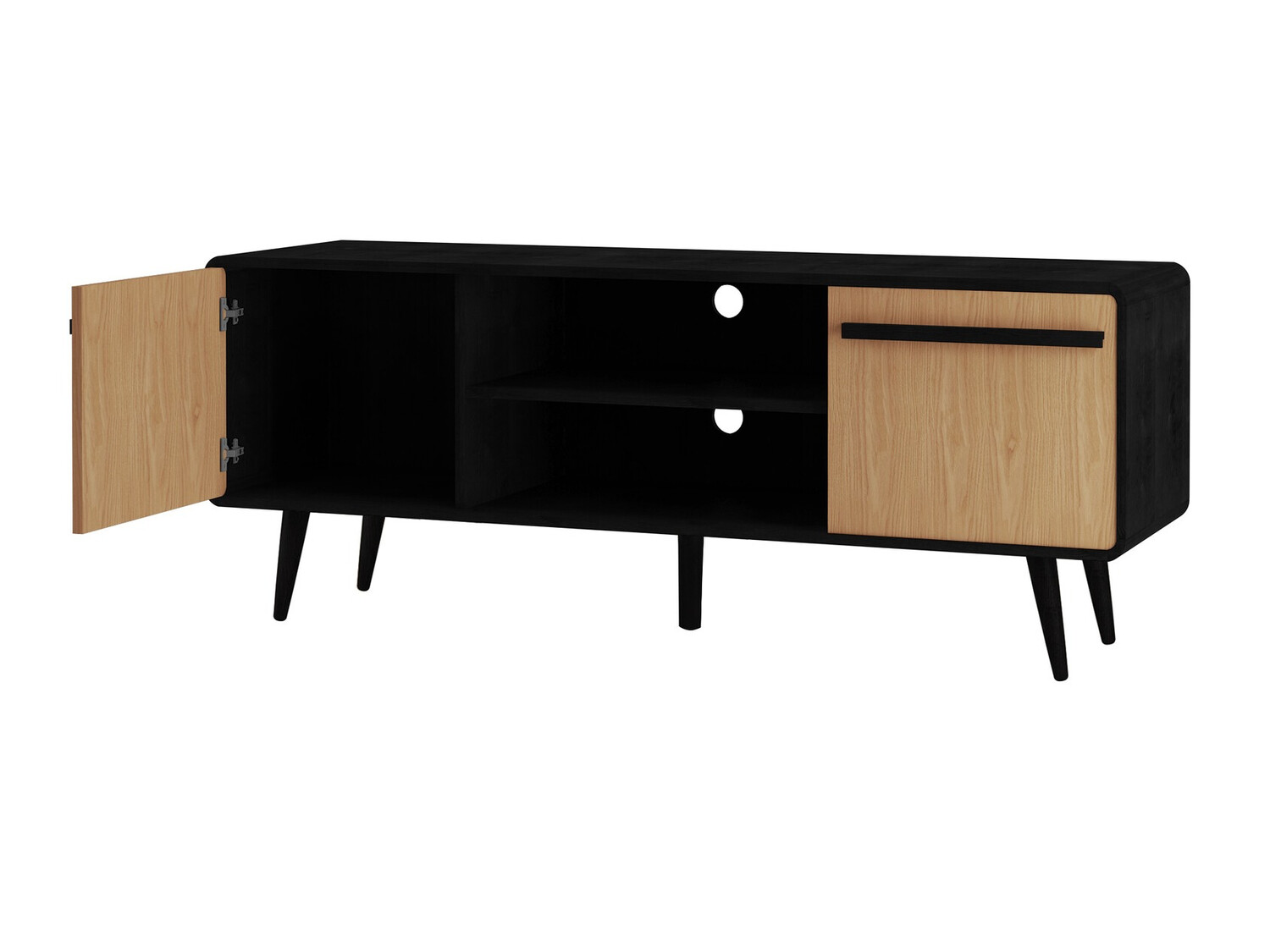 TV-Möbel Denton 359 (Schwarz + Eiche)