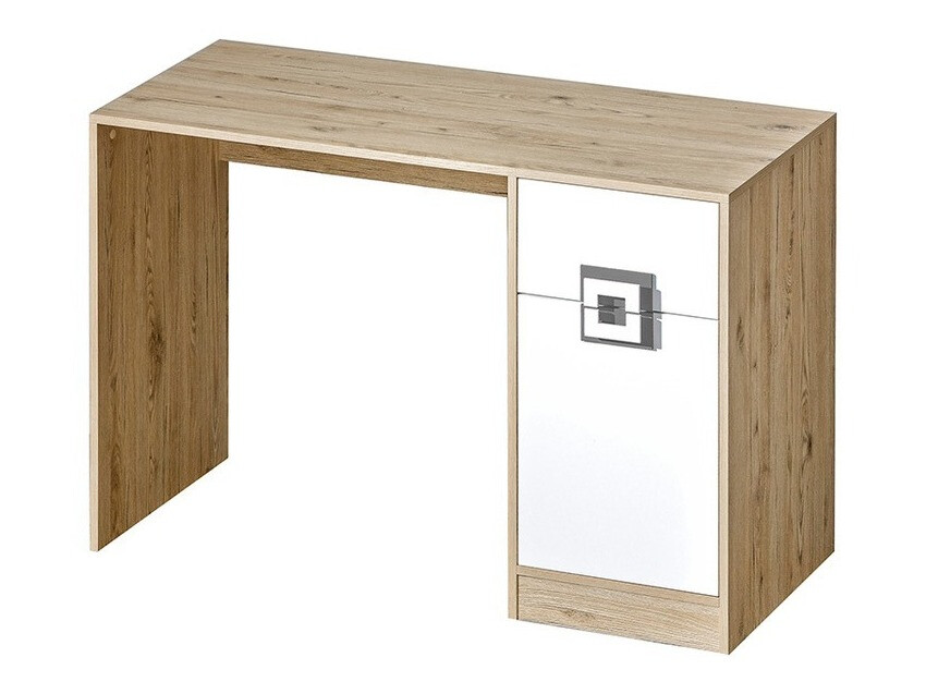 Bürotisch Balvire 110 (Eiche hell + Weiss + Grau)