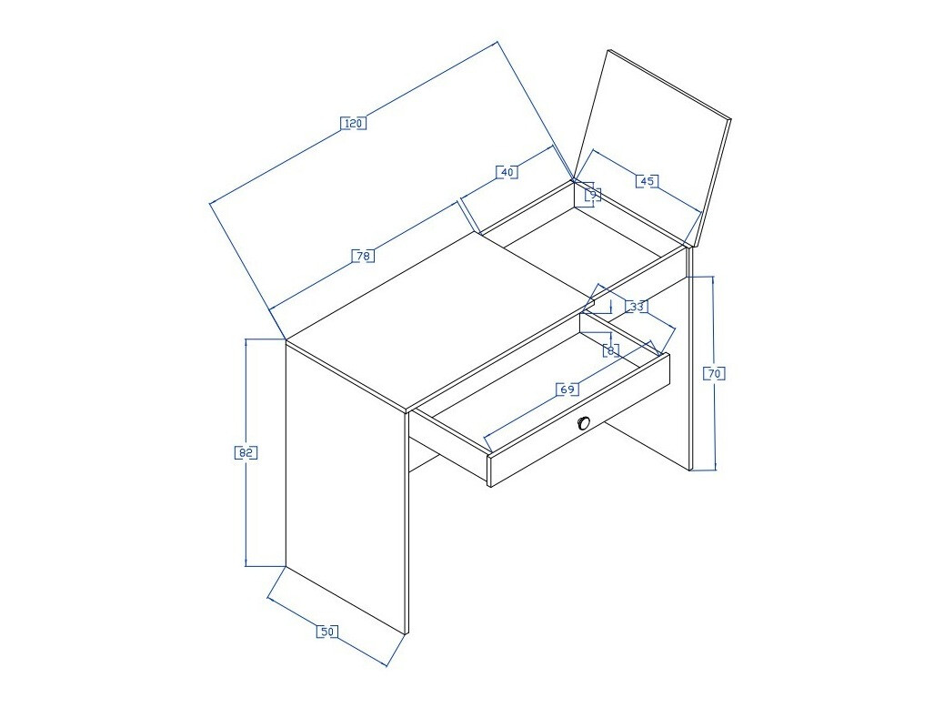 Bürotisch Mirelbu 109 (Artisan-Eiche + Weiss glänzend)