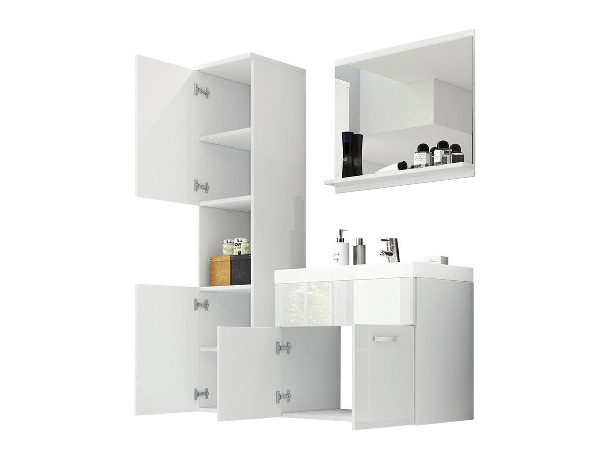 Badezimmer-Set Sarasota 122 (Weiss + Weiss glänzend)