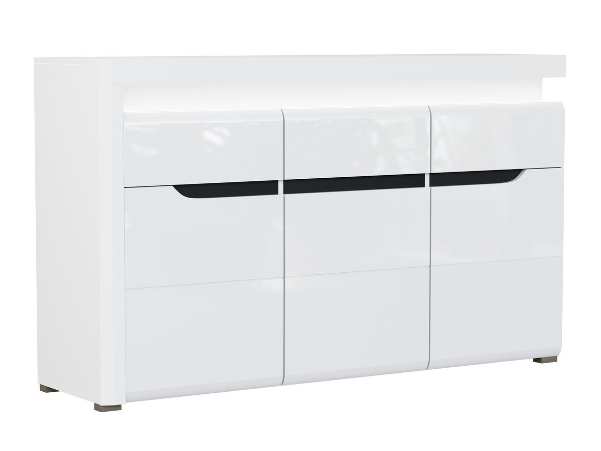 Kommode Revelmi 103 (Weiss glänzend + Weiss)