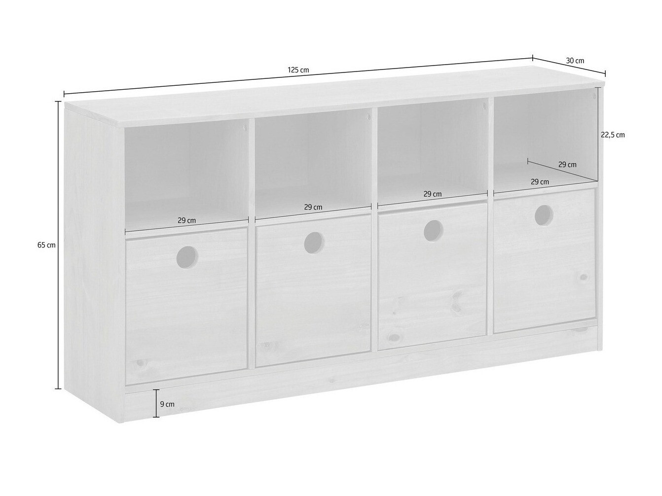 Kommode Ruvfiva 118 (Grau)