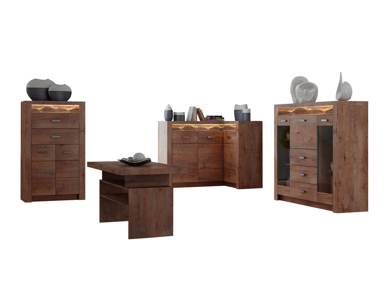 Wohnzimmer-Set Serfeno 121 (Asche)