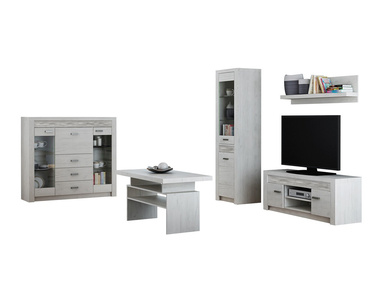 Wohnzimmer-Set Serfeno 122 (Craft weiss)