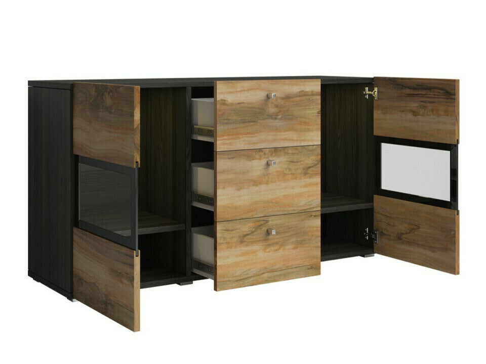 Wohnzimmer-Sets Serodeu 104 (Walnussholzoptik + Dunkelbraun)