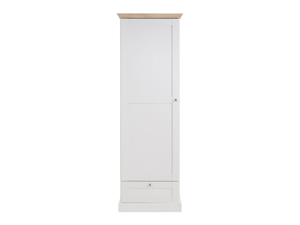 Kleiderschrank Lirveri 100 (Weiss + Eiche hell)