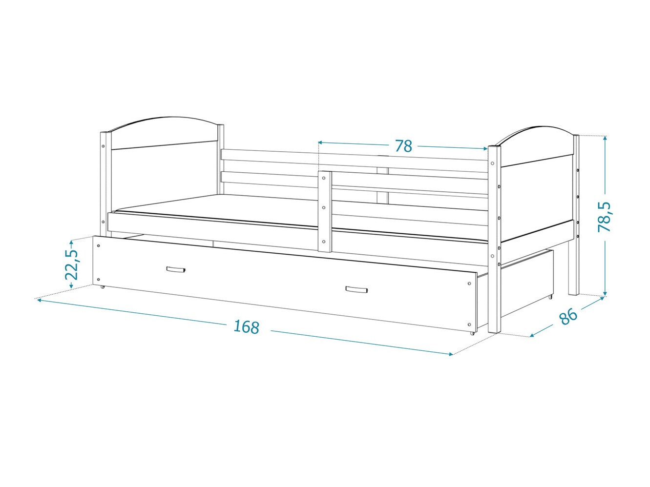 Bett Aurora 127 (Weiss)
