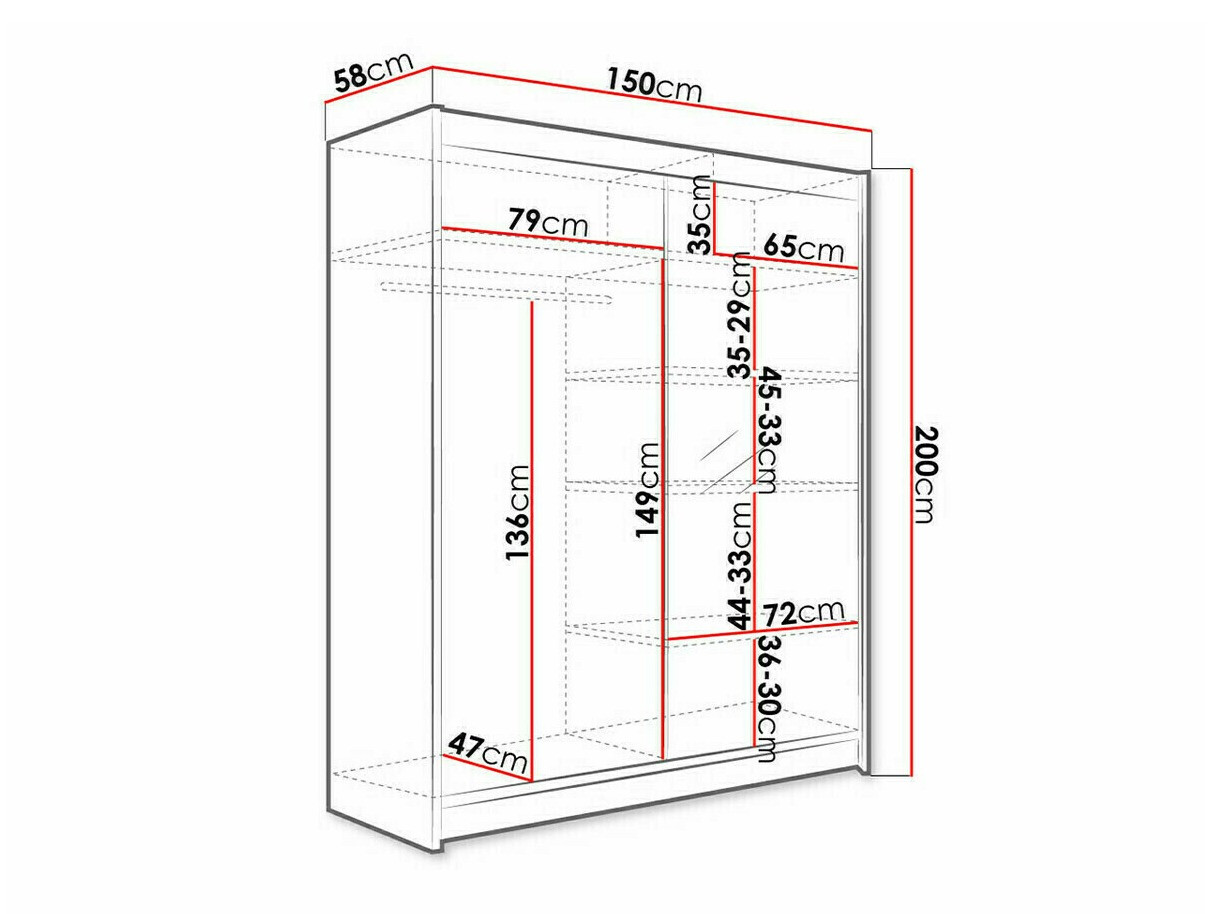 Kleiderschrank Closico Vastor I (Schwarz + Artisan Eichenholzoptik)
