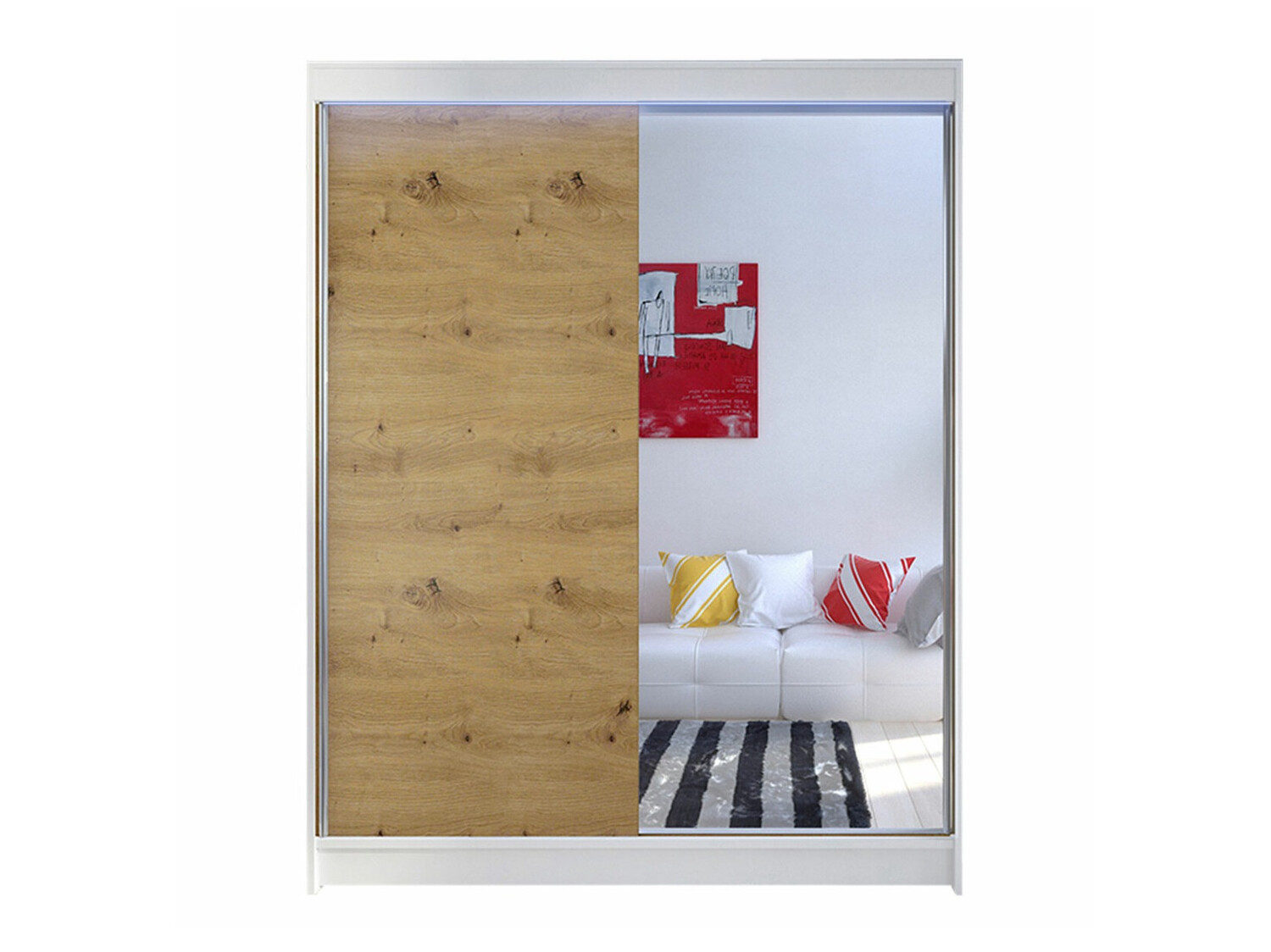 Kleiderschrank Closico Vastor I (Weiss + Artisan-Eiche)