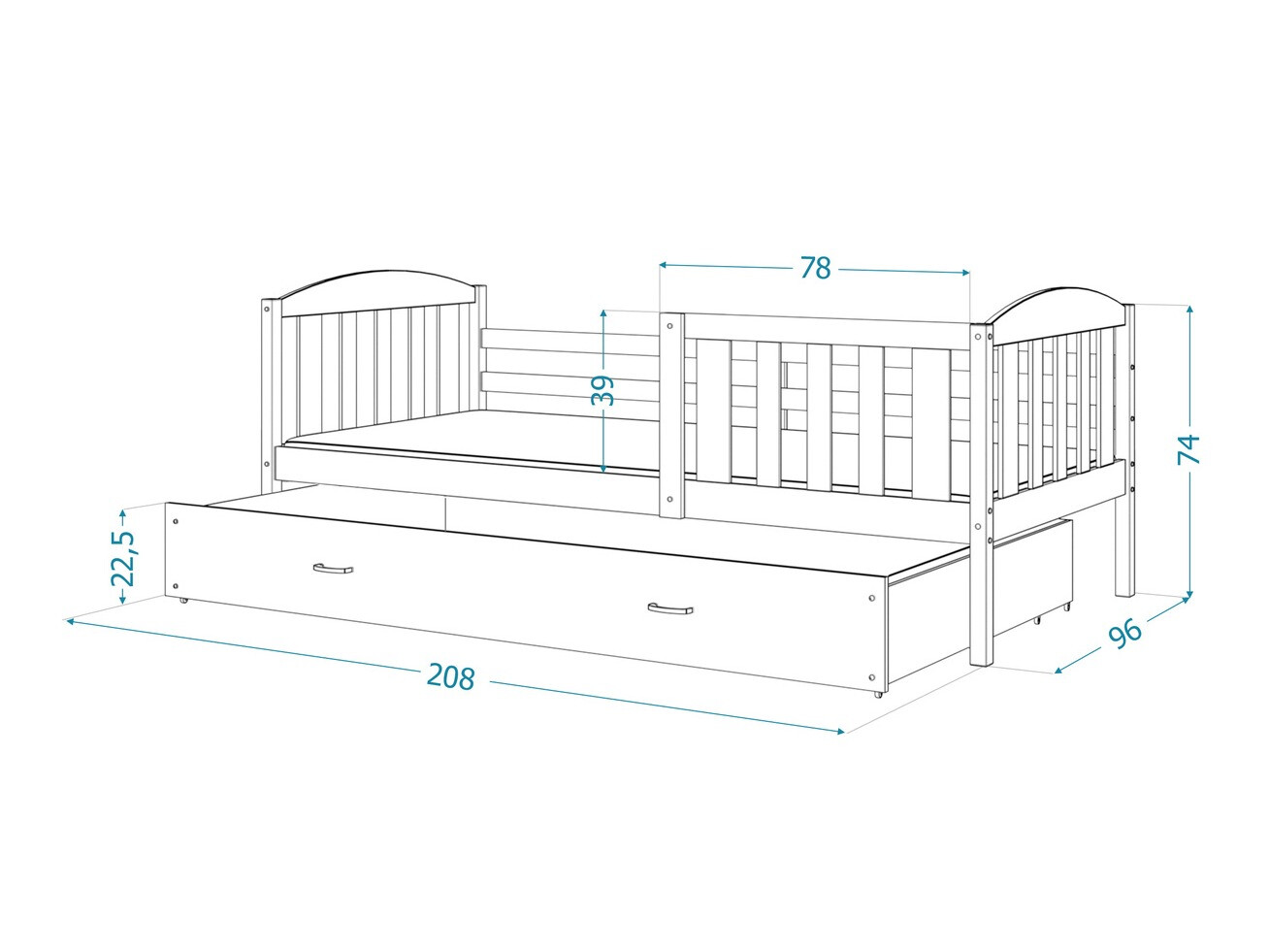 Bett Aurora 126 (Weiss)