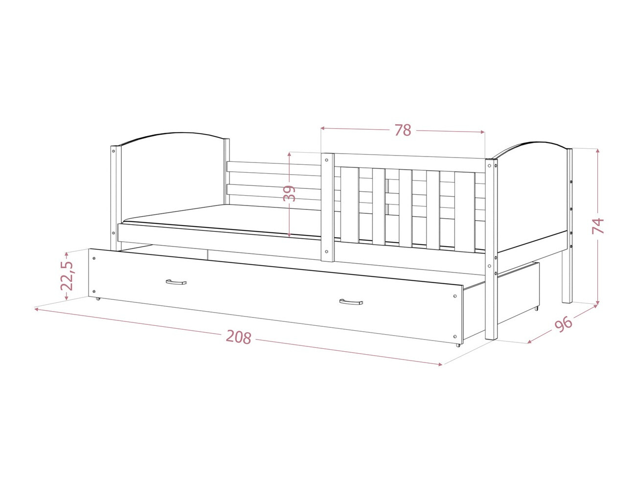 Bett Aurora 131 (Weiss)