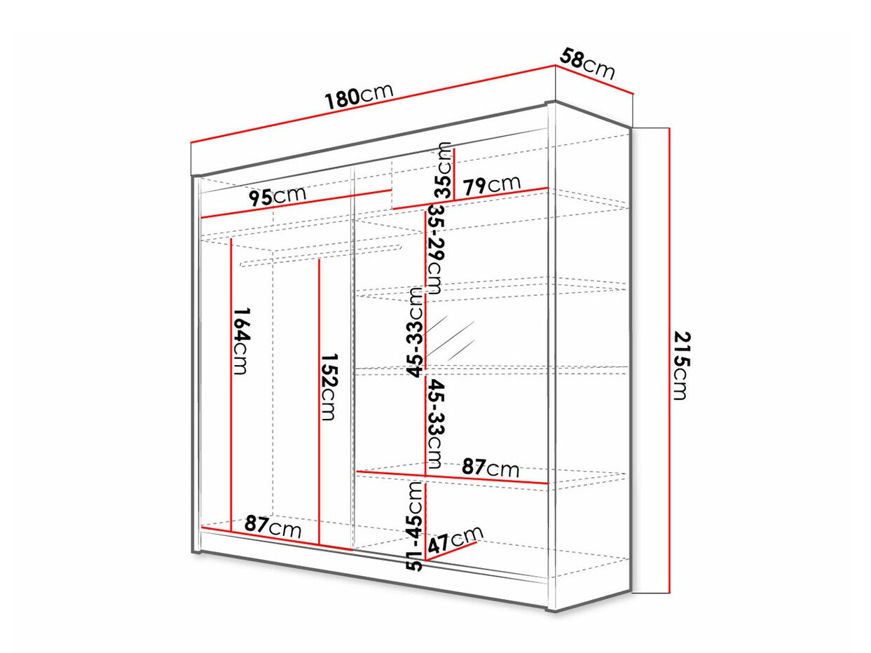 Kleiderschrank Closico Cavaris I (Weiss + Artisan Eichenholzoptik)