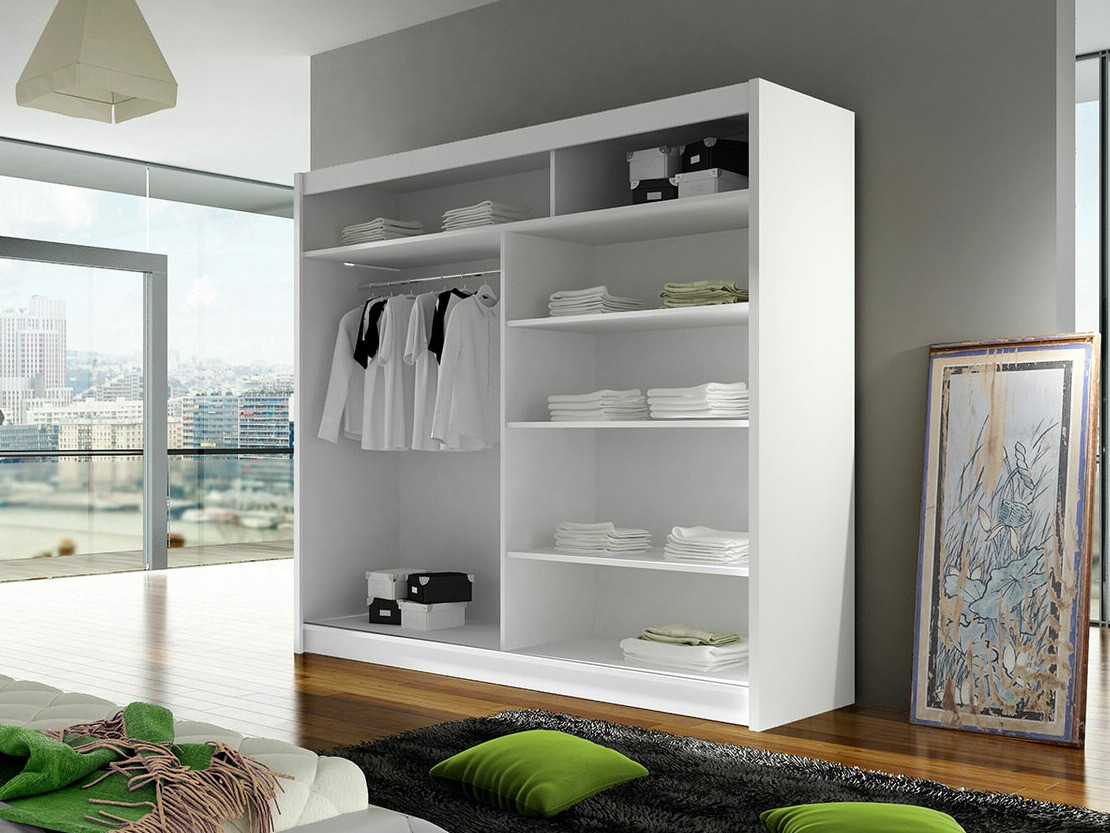 Kleiderschrank Closico Cavaris II (Weiss + Artisan Eichenholzoptik)