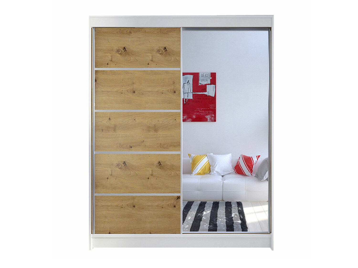 Kleiderschrank Closico Vastor III (Weiss + Artisan-Eiche)