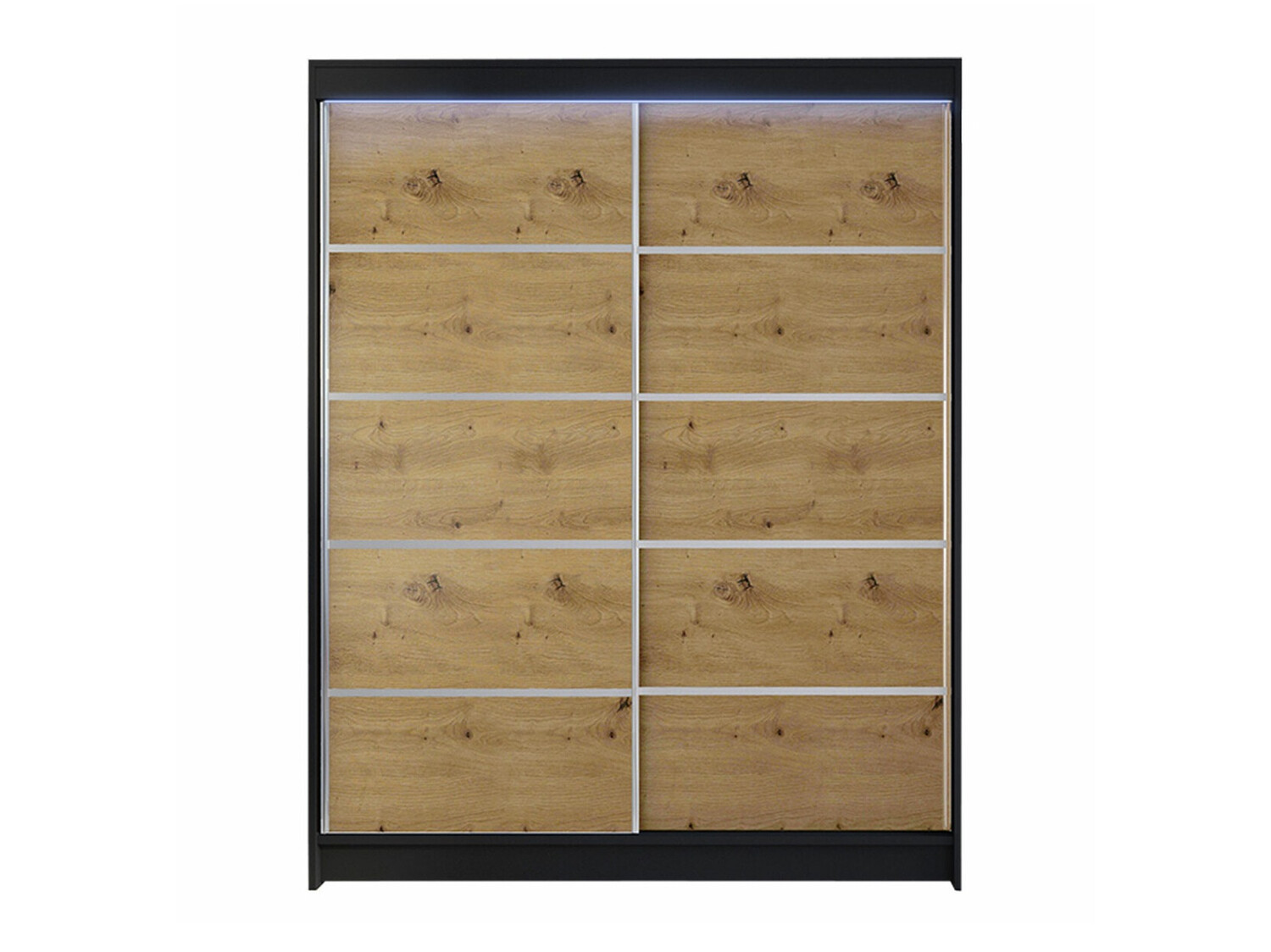 Kleiderschrank Closico Vastor IV (Schwarz + Artisan-Eiche)