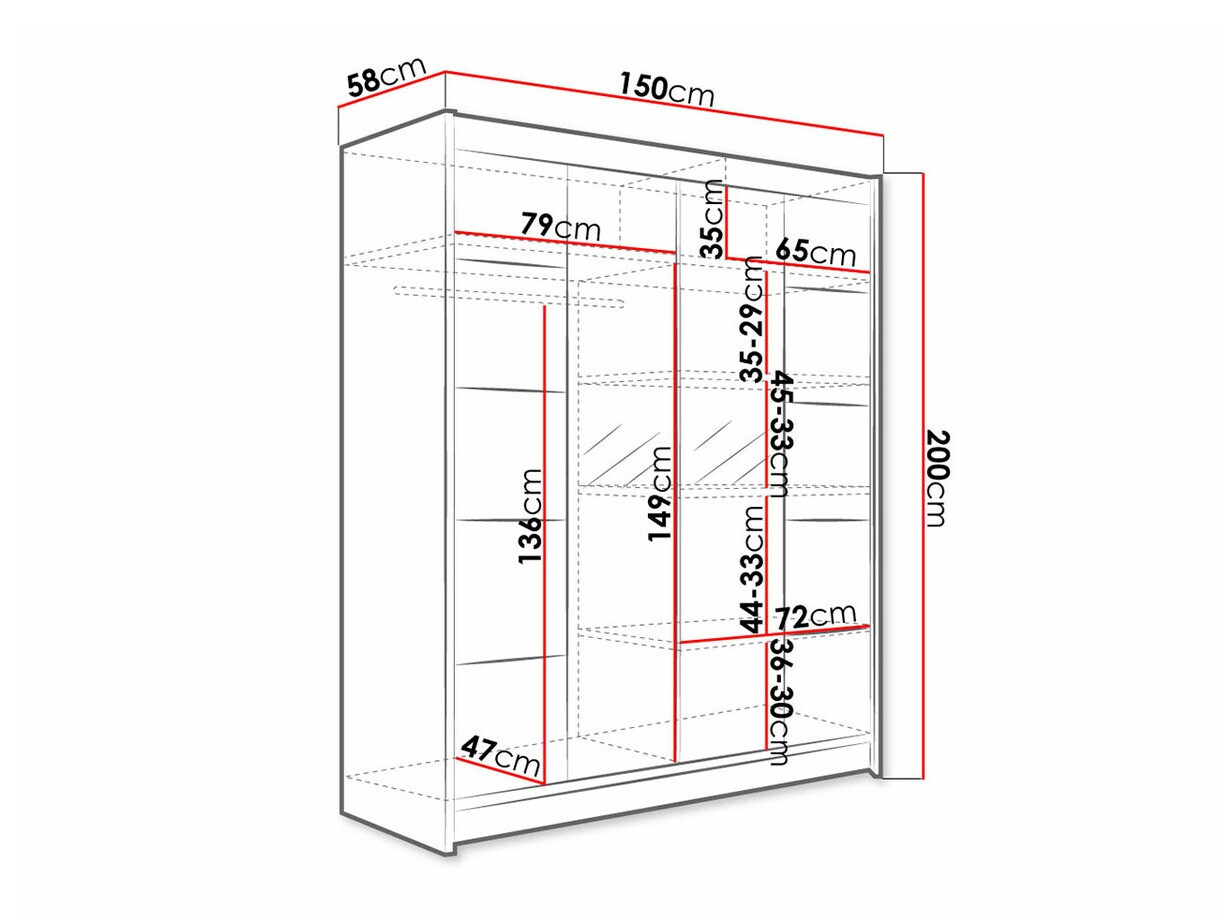 Kleiderschrank Closico Vastor V (Schwarz + Artisan Eichenholzoptik)