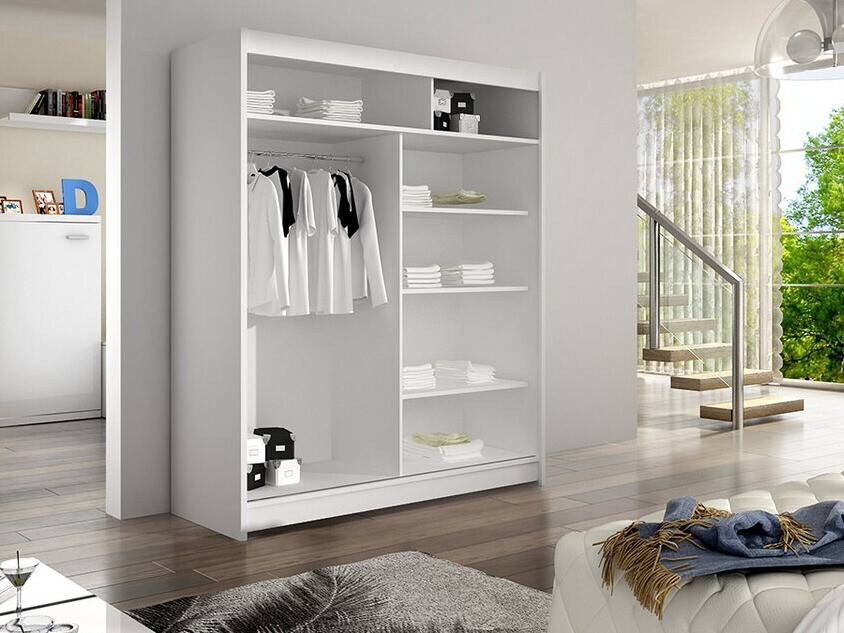 Kleiderschrank Closico Vastor V (Weiss + Artisan-Eiche)