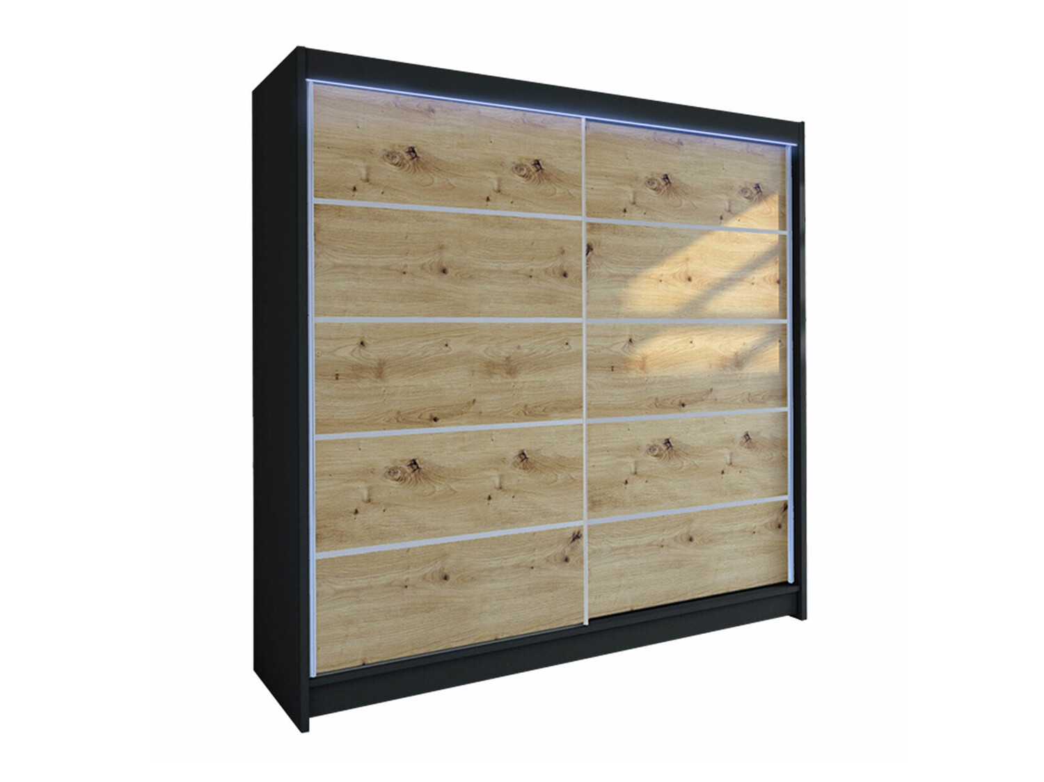Kleiderschrank Closico Cavaris IV (Schwarz + Artisan-Eiche)