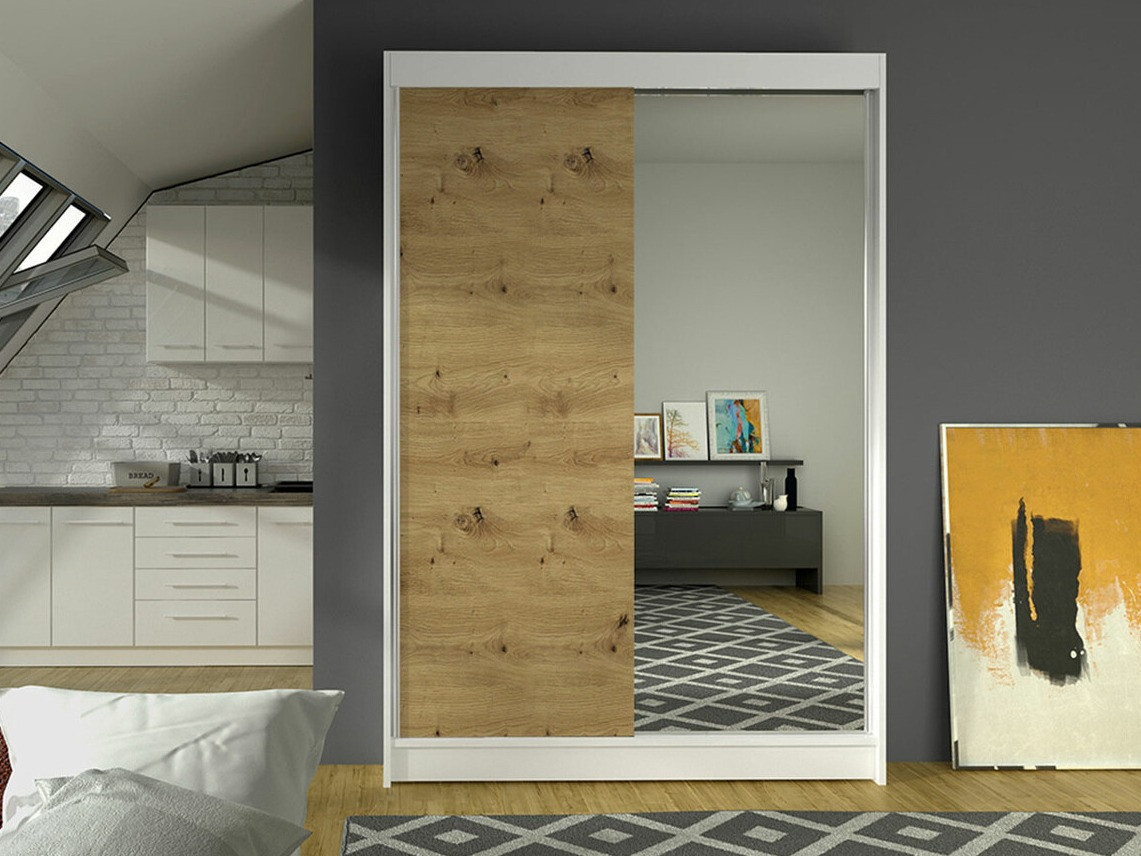 Kleiderschrank Closico Salvor I (Weiss + Artisan-Eiche)