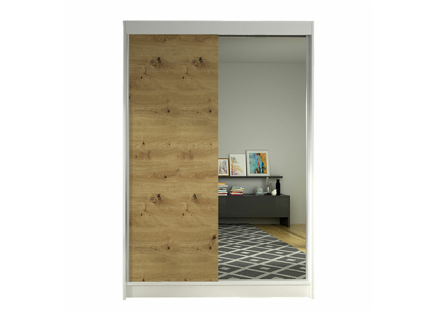 Kleiderschrank Closico Salvor I (Weiss + Artisan-Eiche)