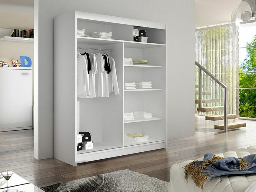 Kleiderschrank Closico Salvor I (Weiss + Artisan Eichenholzoptik)