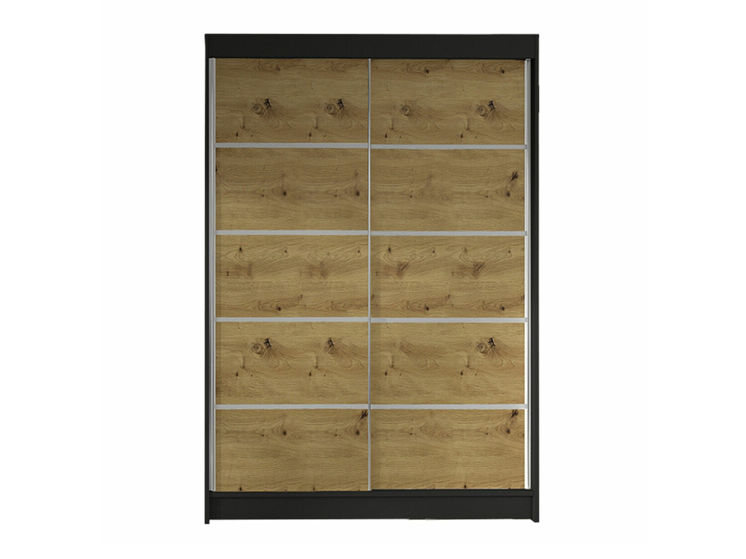 Kleiderschrank Closico Salvor IV (Schwarz + Artisan Eichenholzoptik)