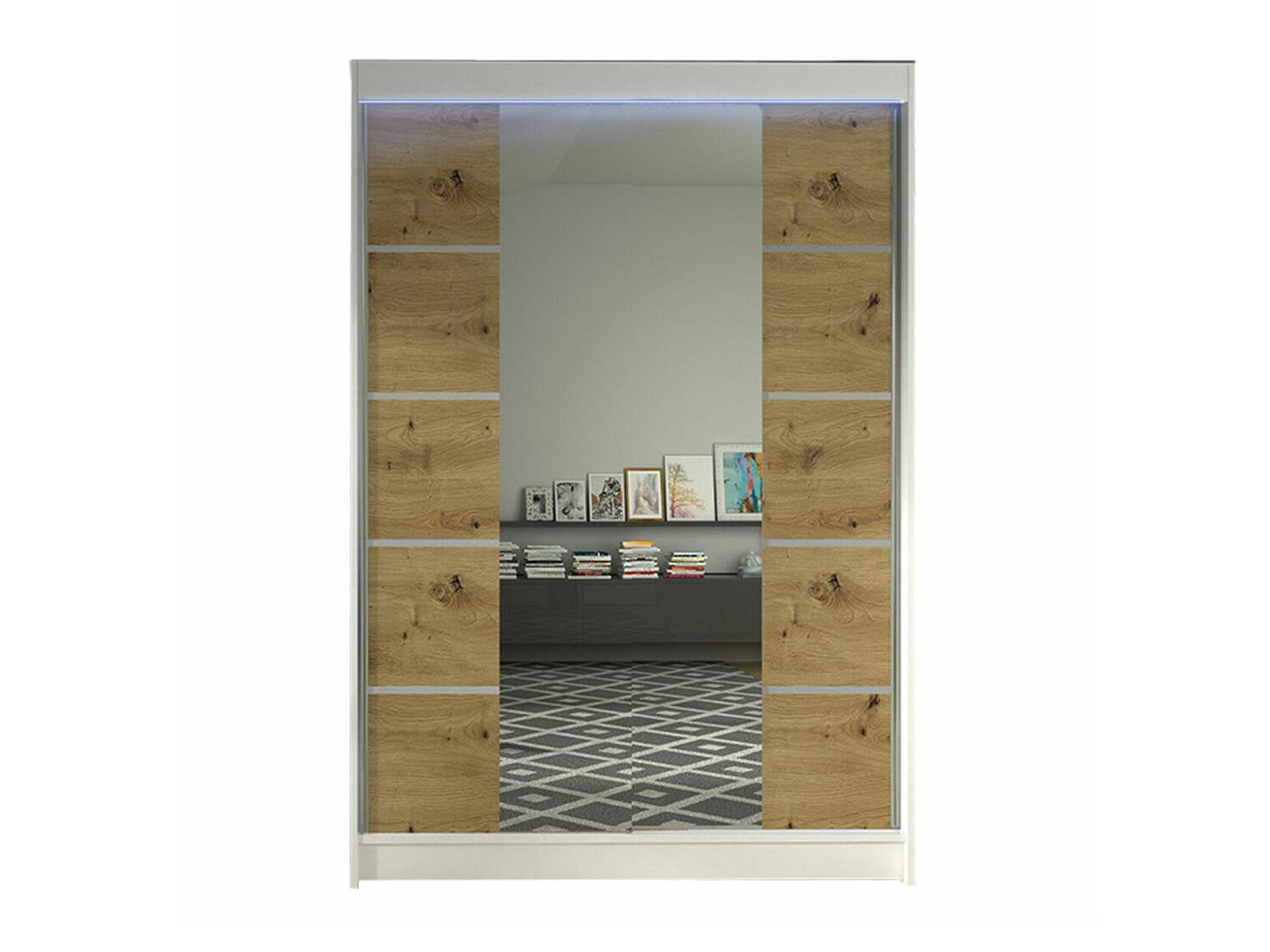 Kleiderschrank Closico Salvor V (Weiss + Artisan-Eiche)
