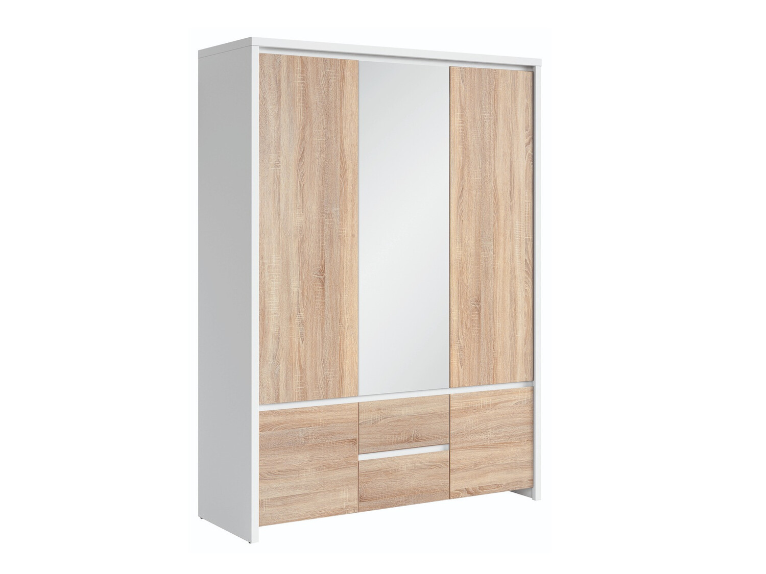 Kleiderschrank Nolroma 118 (Weiss + Sonoma-Eiche)